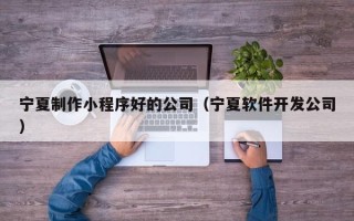 睢县宁夏制作小程序好的公司（宁夏软件开发公司）